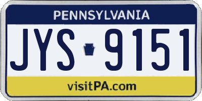 PA license plate JYS9151