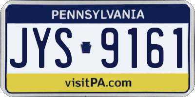PA license plate JYS9161