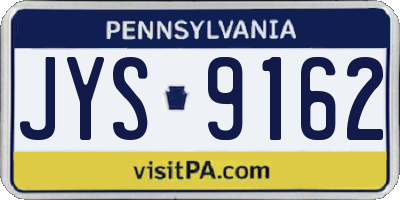 PA license plate JYS9162