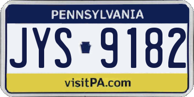 PA license plate JYS9182