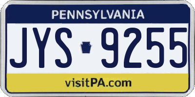 PA license plate JYS9255