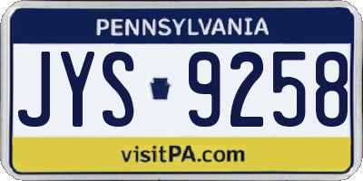 PA license plate JYS9258