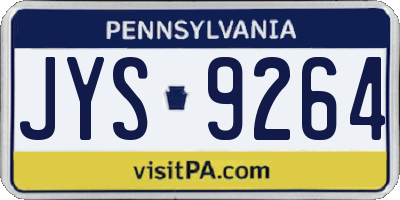 PA license plate JYS9264