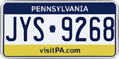 PA license plate JYS9268