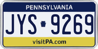 PA license plate JYS9269