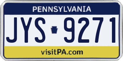 PA license plate JYS9271