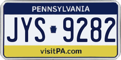 PA license plate JYS9282