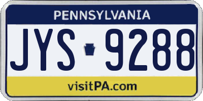 PA license plate JYS9288