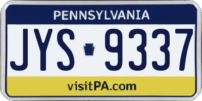 PA license plate JYS9337