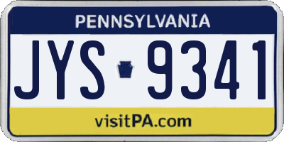 PA license plate JYS9341