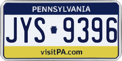 PA license plate JYS9396