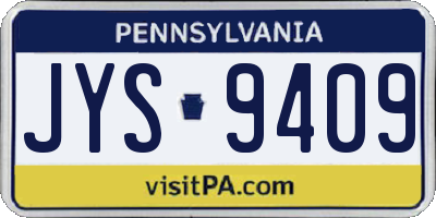 PA license plate JYS9409