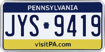 PA license plate JYS9419