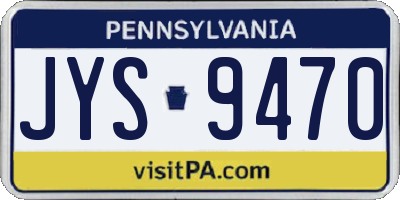 PA license plate JYS9470