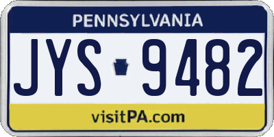 PA license plate JYS9482