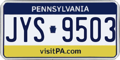 PA license plate JYS9503