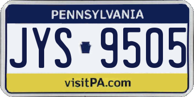 PA license plate JYS9505