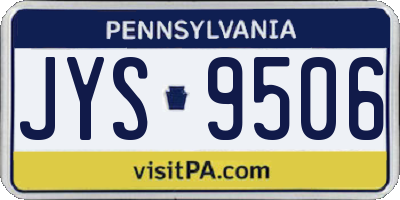 PA license plate JYS9506