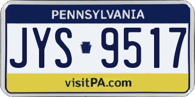 PA license plate JYS9517