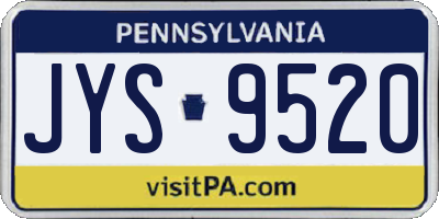 PA license plate JYS9520
