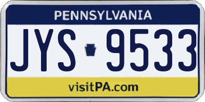 PA license plate JYS9533