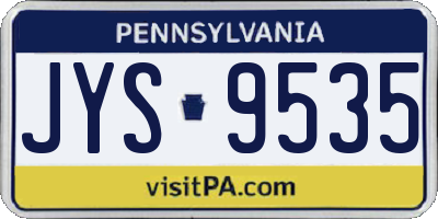 PA license plate JYS9535