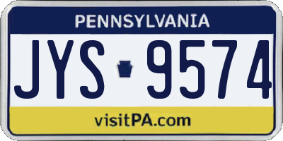 PA license plate JYS9574