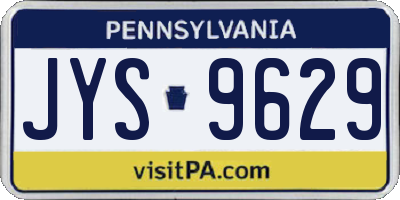 PA license plate JYS9629
