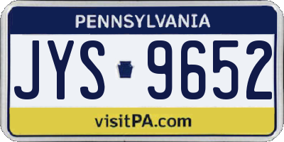 PA license plate JYS9652