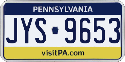 PA license plate JYS9653