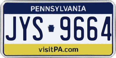 PA license plate JYS9664