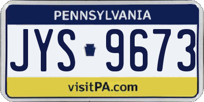 PA license plate JYS9673