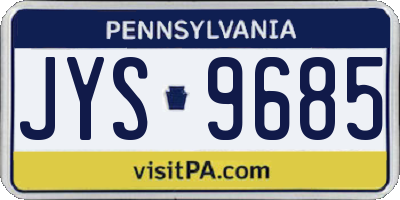 PA license plate JYS9685