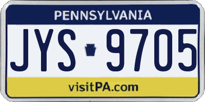 PA license plate JYS9705