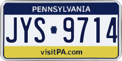 PA license plate JYS9714