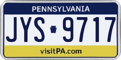 PA license plate JYS9717