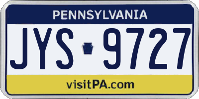 PA license plate JYS9727