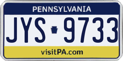 PA license plate JYS9733