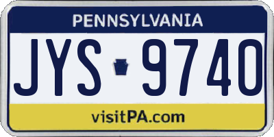 PA license plate JYS9740