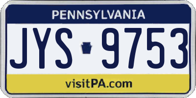 PA license plate JYS9753