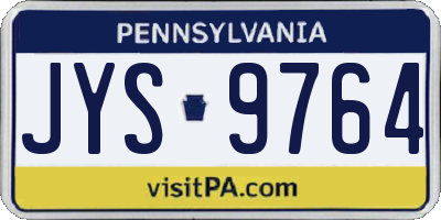 PA license plate JYS9764