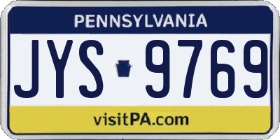 PA license plate JYS9769