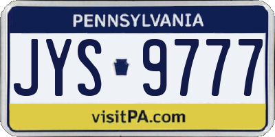 PA license plate JYS9777