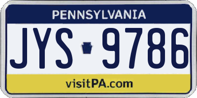 PA license plate JYS9786