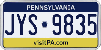 PA license plate JYS9835