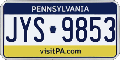PA license plate JYS9853