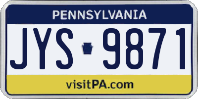 PA license plate JYS9871