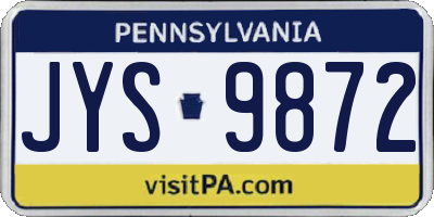 PA license plate JYS9872