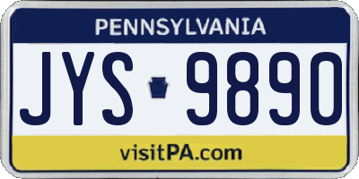 PA license plate JYS9890