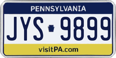 PA license plate JYS9899